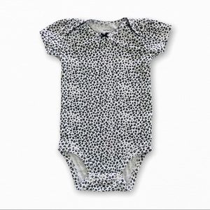 Carter’s Baby Girls Black and White Animal Print Short Sleeve Onesie 9 Months
